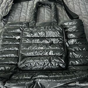 Celine Dion Black Quilted Weekender Bag